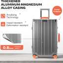 LUGMST 20 Inch All Aluminum Zipperless Carry On Luggage,Hard Shell Suitcase, Grey