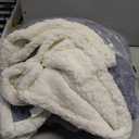 Sherpa Throw Blanket for Couch, Flannel Cozy Soft Thick Blanket for Bed - Fleece, Dirty Blue, 60x80 Inches