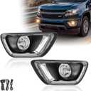 Fog Lights Assembly for 2015 2016 2017 2018 2019 Chevy Colorado Fog Lamps Replacement Kit with Wiring Harness and Switch H16 12V 19W Halogen Bulbs