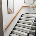 Wooden Stair Handrail, Single Piece Handrails, Complete Kit with Metal Bracket, Safety Anti-Slip Wall Stair Rail for Indoor Elderly Children, for Bars Lofts Kindergarten Guardrail Corridor