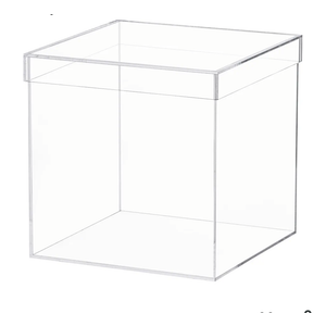 Dayaanee Clear Acrylic Box with Lid, Clear Acrylic Plastic Square Cube Containers Storage Box 7.9x7.9x7.9 Inches/200X200X200mm for Candy Pill and Tiny Jewelry Home and Outdoor
