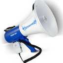 THUN450 1200 Yard Sound Range 35 Watt Portable PA Bullhorn Megaphone Speaker with 3 Megaphone Modes, Loud Blue Hand Held Bull Horn/Mega Phone, Electric Megahorn