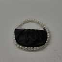 CARIEDO Pearl Soft Face Pleated Handbag Advanced Evening Bag Party Prom Bride Purse Phone Clutch Purse (Black)