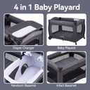 Pamo Babe Pack and Play with Bassinet Baby Playpen Foldable Playard with Changing Table Portable 4 in 1 Baby Playard