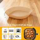 400Pcs Air Fryer Paper Liners, 5-8 QT Air Fryer Disposable Unbleached Non-Stick Parchment Paper Liner, Square 8 inch Baking Liner