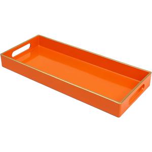 Orange Bathroom Vanity Tray for Countertop, Small Plastic Toilet Tank Versatile Storage & Organization Tray for Makeup, Perfume, Desk, Kitchen, Candles, 13.7"x6"x1.4", 35O Orange Bathroom Vanity Tray for Countertop, Small Plastic Toilet Tank Versatile Storage & Organization Tray for Makeup, Perfume, Desk, Kitchen, Candles, 13.7"x6"x1.4", 35O