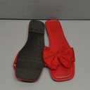 Verdusa Women's Bowknot Flat Sandals Summer Open Toe Slide Slip On Sandals (10.5, Red)