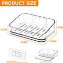 2 x SUOXING Adhesive Bar Soap Holder for Shower Wall,Clear Plastic Soap Savers for Bar Soap,Hanging Soap Rack and Soap Dish Tray for Bathroom with Command,Drill-Free,Pack of 2