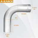A-KARCK Exhaust 90 Degree Tube 5" OD, Exhaust Elbow 90 Degree 5" ID/OD Aluminized Steel Exhaust Pipe Mandrel Bend