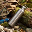 Stainless Steel Insulated Water Bottle, Double Wall, Wide Mouth, Leak Proof, Keep Drinks Cold and Hot, Sport & Camping Hiking Bottle with Handle (17, ounces)