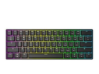 GK61s Mechanical Gaming Keyboard - 61 Keys Multi-Color RGB Illuminated LED Backlit Wired Programmable for PC/ Mac Gamer (Gateron Mechanical Blue, Black)