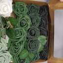 Ling's moment Artificial Flowers, 25Pcs 3" Roses in Emerald Green Shades, Realistic DIY Foam Floral Fill for Wedding Bouquets/Centerpieces, Outdoor Party Backdrops, Room/Table, Garden/Pot Decorations
