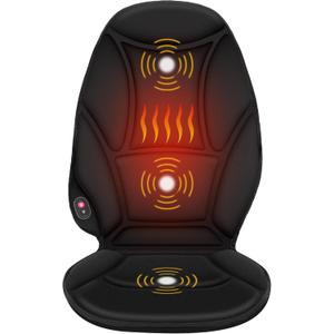 COMFIER Vibration Back Massager with Heat, Heated Massage Chair Pad, Massage Seat Cushion, Chair Massager pad, seat Warmer 5 Vibrating Modes & 2 Heat Levels, Ideal Gifts for Men Women