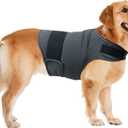 Dog Anxiety Relief Shirt, Adjustable Anxiety Coat Jacket for Fireworks, Thunderstorm, Travel, Separation, Calming Vest Wrap for Small Medium Large Dogs (L) (Dark Grey)