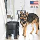 Neater Feeder Deluxe Mess-Proof Elevated Dog Bowls for Large Dogs (40+ lbs), 2 Height Adjustable (14.5 & 17.5) No-Spill Raised Dog Bowl Stand, Stainless Steel Food Bowl Set, Made in USA, Black