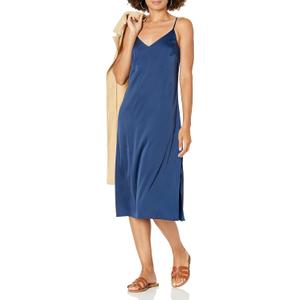 The Drop Women's Ana Silky V-Neck Midi Slip Dress (X-Large)