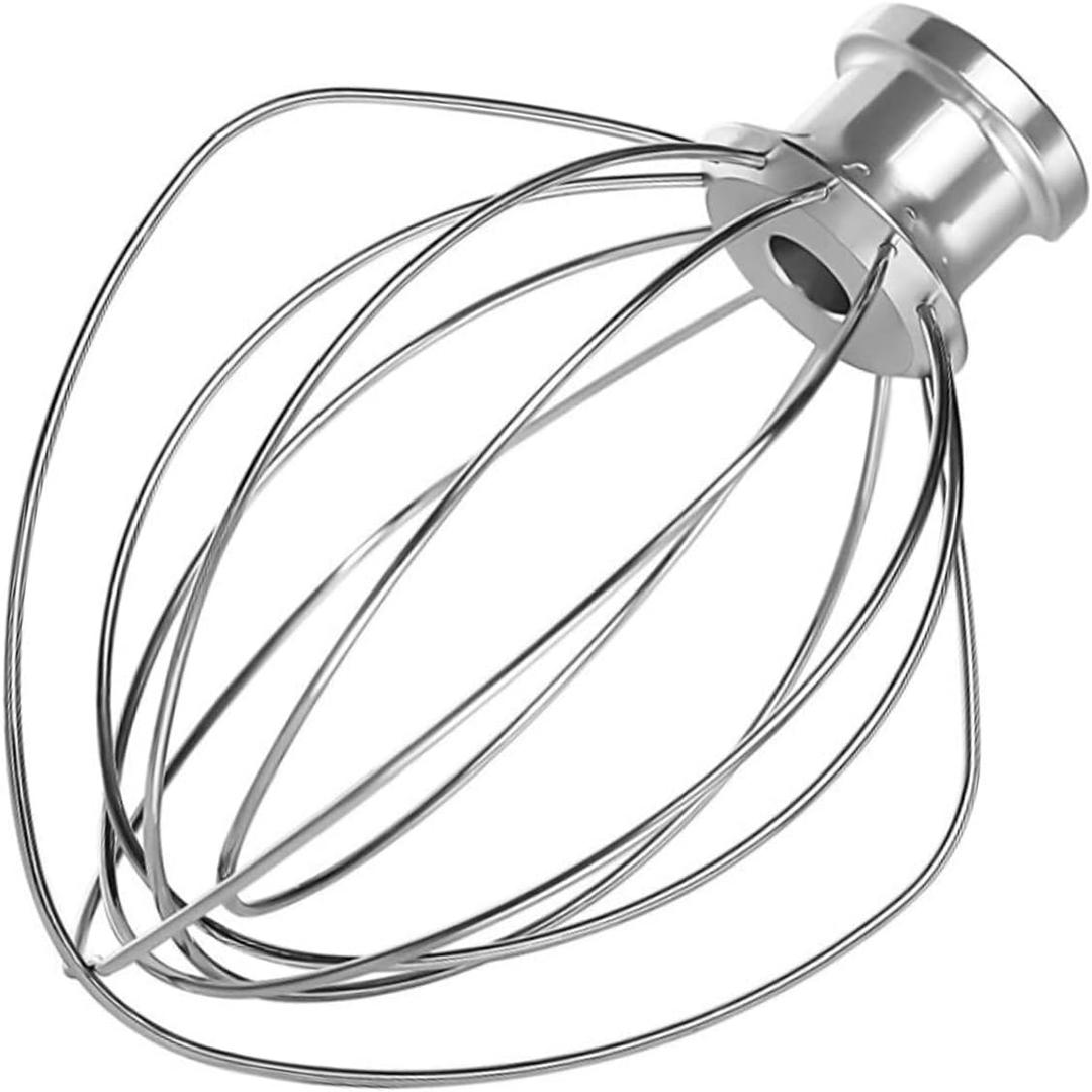 K45WW 6-Wire Whip Attachment Fits KitchenAid Tilt Head Stand Mixer - Egg Heavy Cream Beater, Cakes Mayonnaise Whisk for Kitchen Aid Mixer Accessory Replacement Parts (Hand Wash Only - Aluminum)