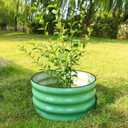 SnugNiture 3 Pcs 2x2x1ft Round Galvanized Raised Garden Bed Kit Outdoor, Metal Planter Box for Planting Plants Vegetables, Green