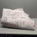 Wonnitar Floral Bow Print 8x10 Area Rugs, Washable Pink Rugs for Bedroom Girls, Boho Ultra-Thin Soft Non Slip Carpet for Nursery Living Room Kids Room Classroom Decor, Light Pink