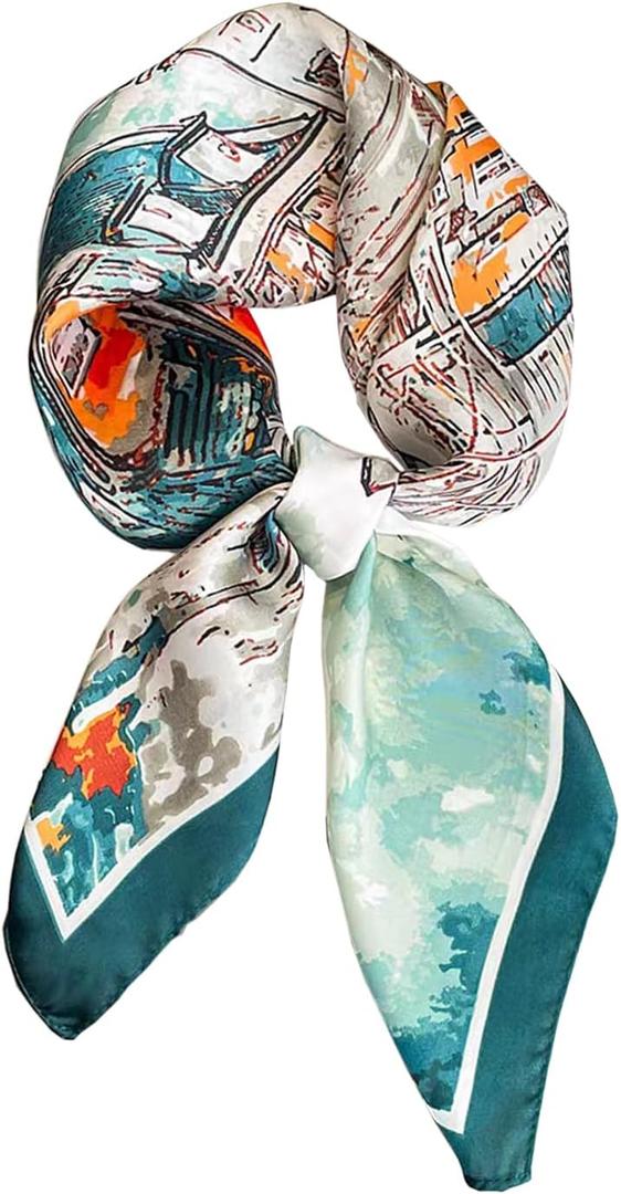 Fashion Hair Scarf for Women Soft Silk Feeling Head Scarves Head Wrap Square Bandanas 27.5 27.5 inches