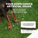 HQ4US 4LEGS Dog Grass Pad with Tray Large 3423, Ultra-Absorbent Artificial Grass Pad for Dogs Potty Grass Hemmed Edge for Indoor Potty Training, Reusable Dogs Pee Pads, Dog Litter Box for Balcony