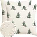 ARGOOFG Outdoor Christmas Pillow Covers 18x18 Inch Decorations Tree Decor White Throw Pillow Cases Xmas Winter Decorative Pillows for Couch Holiday