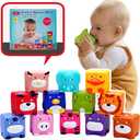 Soft Baby Blocks  Stacking & Building Toys for Babies and Toddlers  12 No Hole Squeeze Animals Blocks  Sensory Teething Toys for Infant 6 Months+