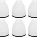 Ceiling Fan Glass Shade Replacements 6 Pack, White Frosted Glass Shade Globes Lampshades with Round Black Border for Light Fixtures Chandelier Wall Sconces Pendant Light, Vanity Lights