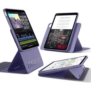 ESR for iPad Air 11 Inch Case M3/M2 (2025/2024), iPad Air 5th/4th Gen Case (2022/2020) 10.9 Inch, Removable Magnetic Cover, Adjustable Portrait/Landscape Stand, 9 Standing Angles, Purple