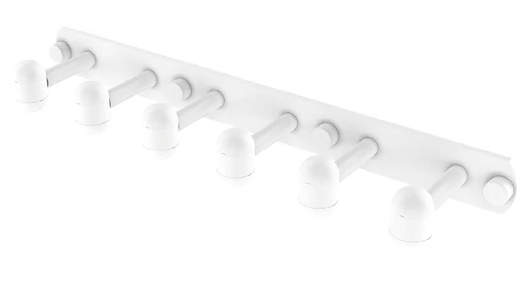 Allied Brass TA-20-6-WHM Tango Collection 6 Position Tie and Belt Rack, Matte White