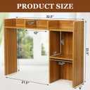 Briwooody Dorm Desk Bookshelf Desk Hutch Organizer with 5 Shelves and 3 Tier Desktop Hutch Storage Organizer for College Dorm Home Office Supply, 32.5 x 23.5 x 8 Inch (Wood), 32.3 x 23.6 x 7.9 inches