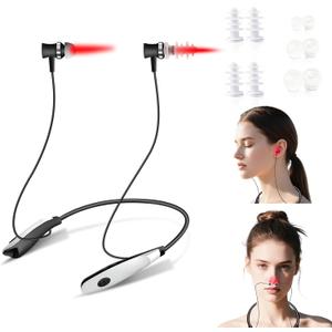 Red Light Therapy for Nose & Ears, 2-in-1 Infrared Nasal Therapy Device, Red Light Therapy for Ear Relief, Portable Light-weight Soothing Device with Neck-Hanging Design, Auto Timer, Rechargeable