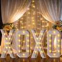 Huquary 4 ft Large XOXO Light Up Letters for Outdoor Wedding Decorations Giant Marquee Signs with LED Lights for Wedding Engagement Anniversary Graduation Birthday Party Backdrop, White