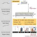 24'' Modern Crystal Chandelier for Dining Room Ceiling Light Fixture for Living Room Hallway Lighting LED Dimmable with Remote Silver, 24'' x 4.7'' Rectangle