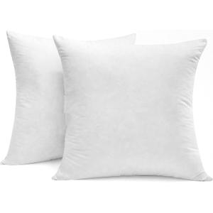 SNUG&COZY Luxury Goose Down Feather Pillow Inserts - 20x20IN, Double Layered Down-Proof Design, Ultra-Soft Cover, High Fill Weight, Pack of 2, White