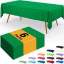 Smiry Disposable Table Cloth - 6 Pack, 54 x 108 Inch Waterproof Rectangle Tablecloths for Parties, Decorative Plastic Table Cover, Leakproof & Sturdy, Green