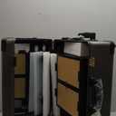 Rolling Makeup Train Case with Mirror and Lights Cosmetic Travel Box Mobile Barber Stations with Bluetooth, Speaker, Wheels, Stands (24", Iron Grey)