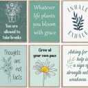 6Pcs Mental Health Canvas Wall Art Green Boho Psychology Therapy Print Artwork Inhale Exhale Inspirational Quotes Painting Pictures Wall Decor for Bedroom Office Home Decoration 12x16In Unframed (16L"x12W")