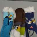 Kids Boys Winter Socks Warm Fuzzy Socks for Girls Home Floor Soft Lined Fluffy Socks with Grips 3 Pack (Engineering Cars 6305)