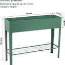 Raised Garden Bed, Elevated Green Metal Plant Box with Legs, Standing Garden Stand with Drainage Holes (40" L x 11" W x 31" H)