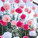 Paper Flower Garland, Saga Green, Light Beige and Cream Color Tissue Paper Flowers Party Decorations, Paper Flowers for Baby Shower, Garden Party, Wedding, Wall Decor, Spring Summer Decor (2 Pcs)