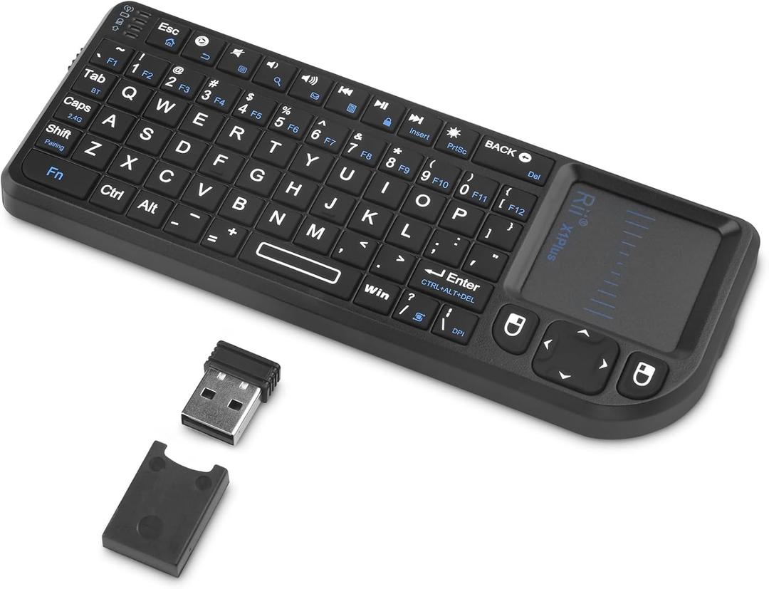Rii Mini Keyboard with Touchpad,Bluetooth Keyboard Backlit,Handheld Wireless Keyboard for Smart TV,Android TV Box,Fire TV Stick,HTPC,Projector,PC,Smartphone,Office,Home