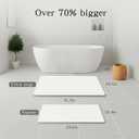 THMINS Extra Large White Stone Bath Mat, 32''x20'' Non-Slip Diatomaceous Earth Stone Bath Mat, Super Absorbent Quick Drying for Bathroom, Easy to Clean