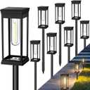 8 Pack Solar Pathway Lights Outdoor, IP65 Waterproof Solar Lights Outdoor Auto On/Off Walkway Landscape Lighting, Warm White LED for Garden, Yard, Driveway, Patio Landscape Decor