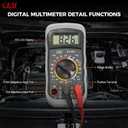 CEM Digital Multimeter 600V AC/DC Voltage Meter,Multimeter with Test Leads Backlit LCD,Volt Amp Ohm Transistor Diodes Meter,Audible Continuity and Battery Test,Holster Case