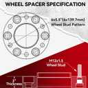 Richeer 6x5.5 Wheel Spacer for 1995-2023 Tacoma, 1989-2023 4Runner, 2'' 6x139.7mm Hubcentric Wheel Spacers with 12x1.5 Studs & 106mm for Tundra FJ Cruiser Sequoia GX470 GX460