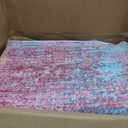 IOHOUZE Abstract Area Rugs 9x12 Ft Washable Large Rugs for Living Room, Non Slip Dining Room Rug, Printed Faux Wool Rugs for Bedroom, Floor Carpet for Office Nursery Playroom, Pink Teal