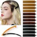 12pcs Hair Barrettes Set for Women and Girls, Hair Clips for Thick Thin Fine Hair, Non-metal Hair Accessories, Non-Slip Grip Handmade Snap Hairpin, BPA Free (SN8)