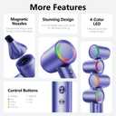 Hair Dryer, 160000 RPM Professional High-Speed Blow Dryer 500 Millions Negative Ionic Care Hair Dryer for Fast Drying, Low Noise Thermo-Control Hairdryer, Travel with Diffuser, Purple