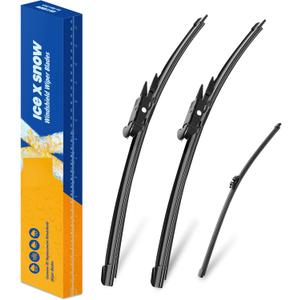 3 Wipers 28"/28"/15" Windshield Wiper Blades Replacement for Ford Edge 2023 2022 2021 2020-2015 Automative Windshield Wiper Blades 28"+28" Front Wipers with 15" Rear Wiper Blade Set(Pinch Tab)